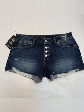 Silver Jeans Co. Dark Wash Distressed Denim Shorts